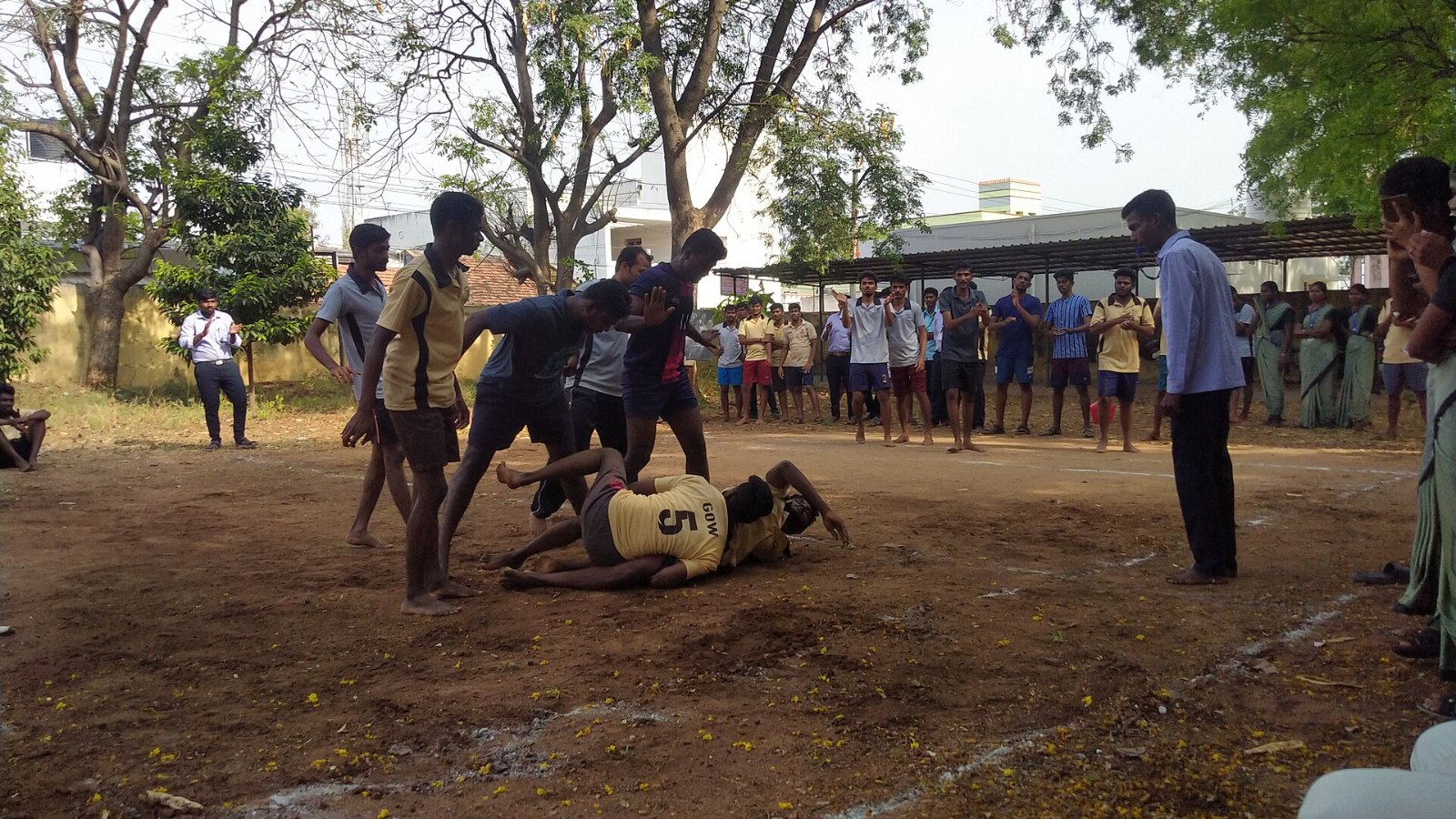 A kabaddi match in progress. Illustration, not from the Asian Games