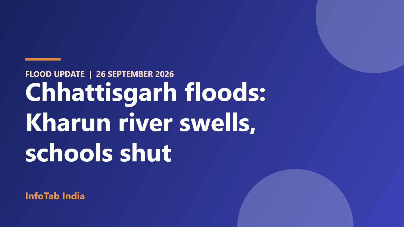 Chhattisgarh floods: Kharun river swells, schools shut