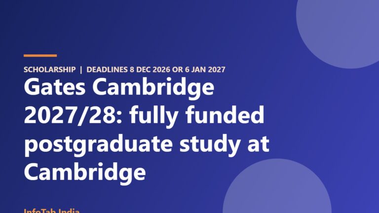 Illustration card: Gates Cambridge Scholarship 2027/28 for Indian students