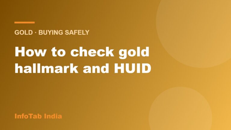 Illustration card: how to check gold hallmark and HUID