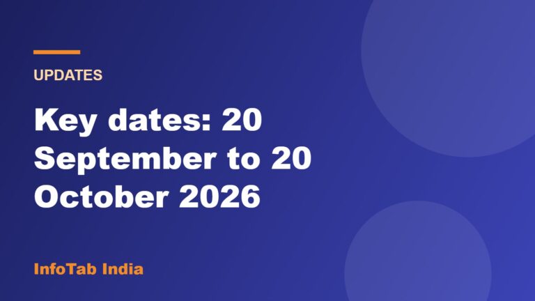 Illustration card: key dates from 20 September to 20 October 2026