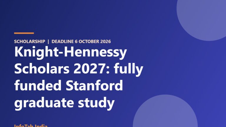Illustration card: Knight-Hennessy Scholars 2027, deadline 6 October 2026