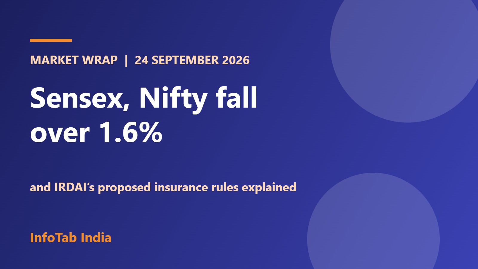 Illustration card: market wrap 24 September 2026 and IRDAI proposals