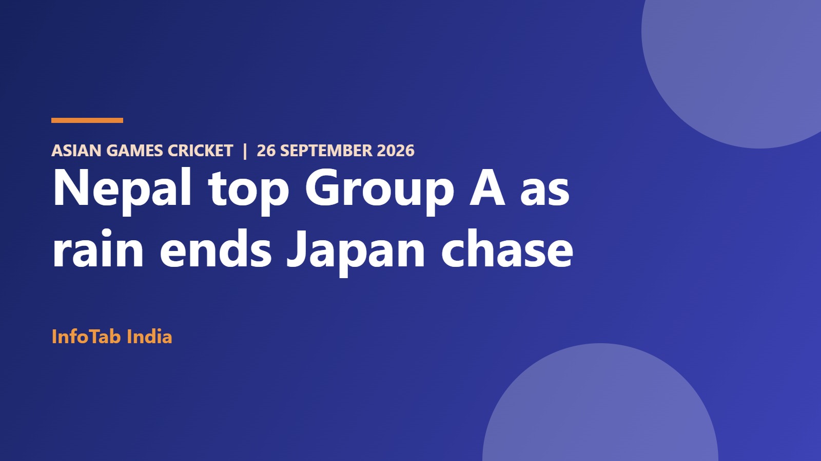 Nepal top Group A as rain ends Japan chase