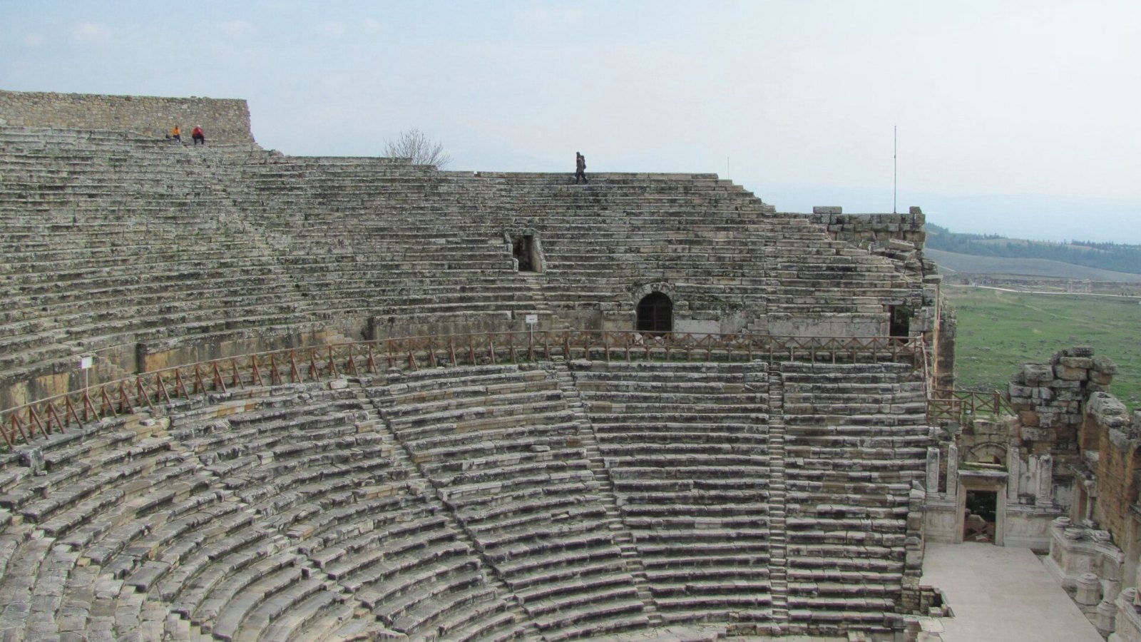 The Roman theatre of Hierapolis above the Pamukkale terraces