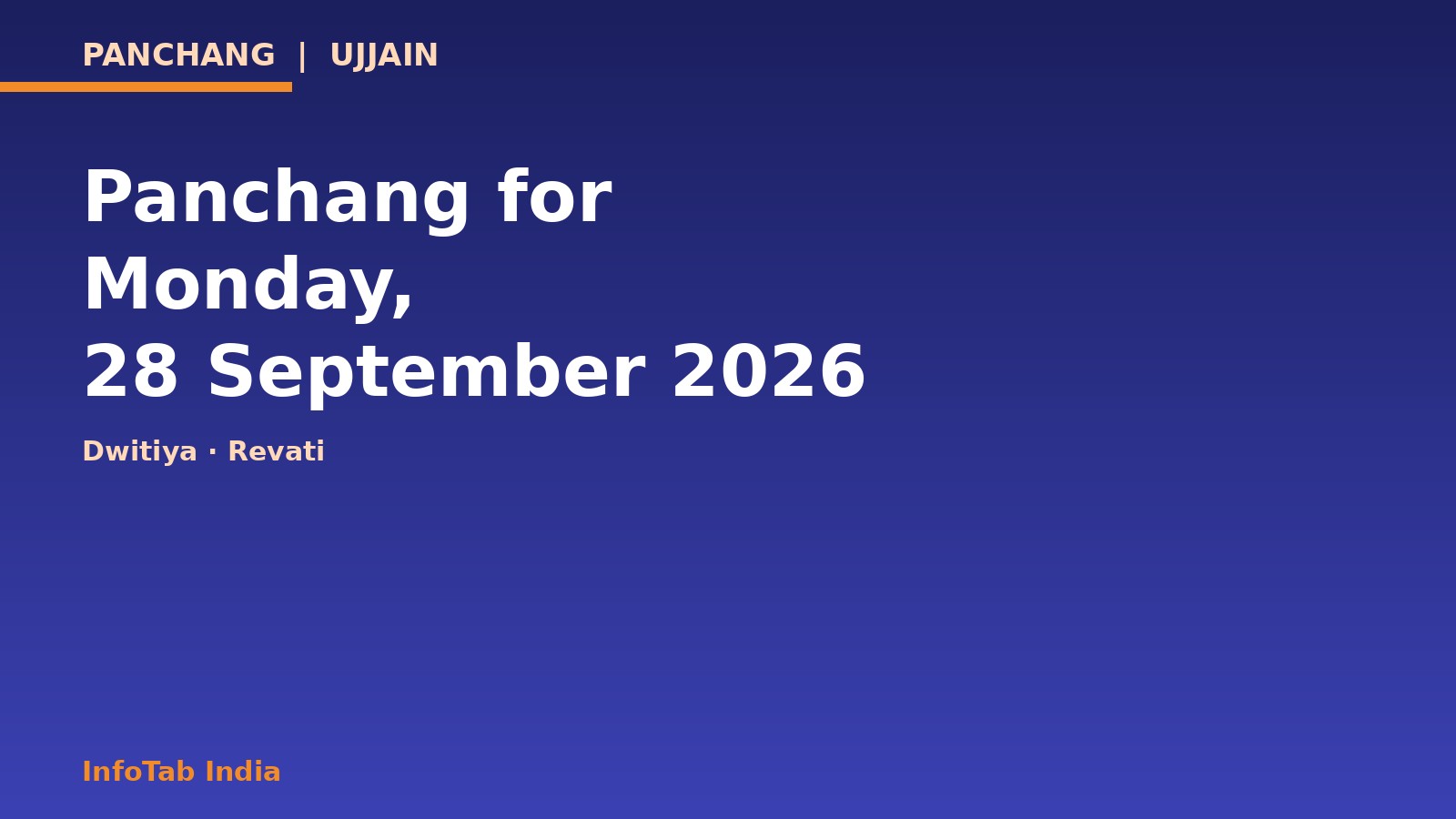 Today's Panchang: Monday, 28 September 2026 (Ujjain)