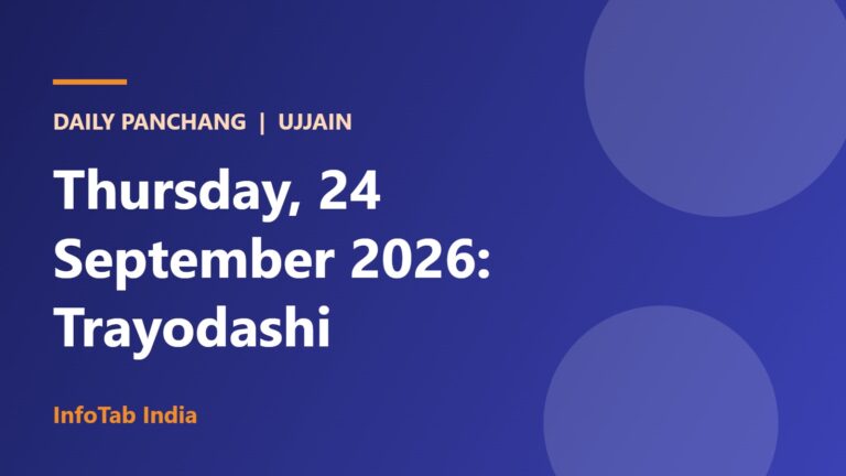 Panchang for Thursday, 24 September 2026 (Trayodashi, Nakshatra, Muhurat, Rahu Kalam)