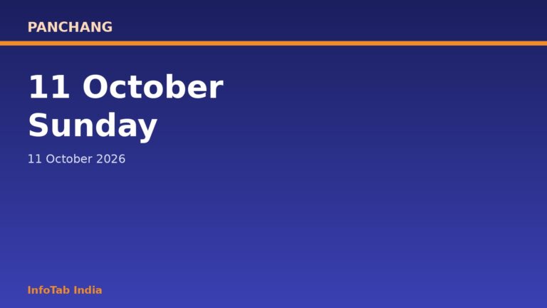 Panchang for Sunday, 11 October 2026