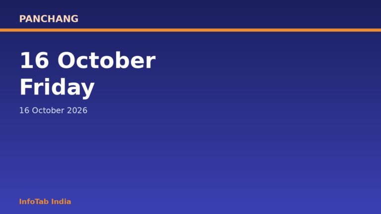 Panchang for Friday, 16 October 2026