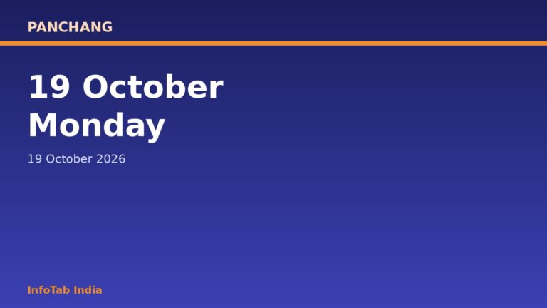 Panchang for Monday, 19 October 2026