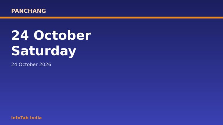 Panchang for Saturday, 24 October 2026